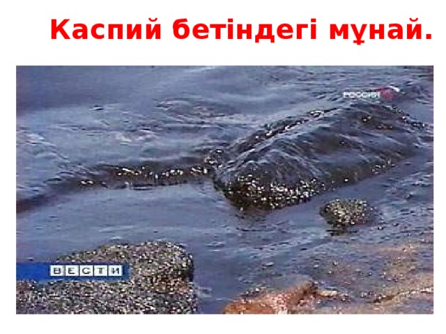 Каспий бетіндегі мұнай.