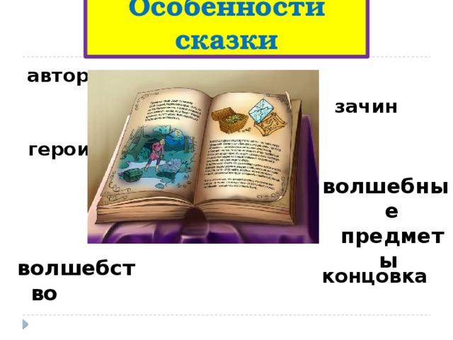 Особенности сказки автор зачин герои волшебные предметы волшебство концовка