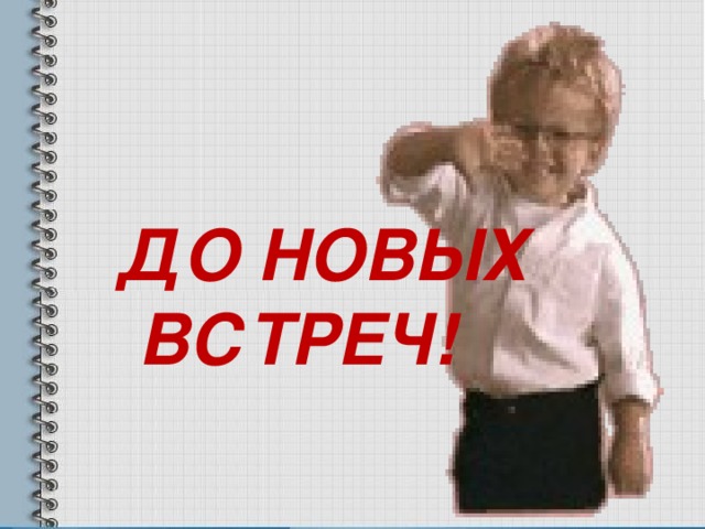 ДО НОВЫХ  ВСТРЕЧ!