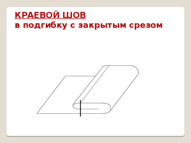 Шов в подгибку с открытым срезом схема