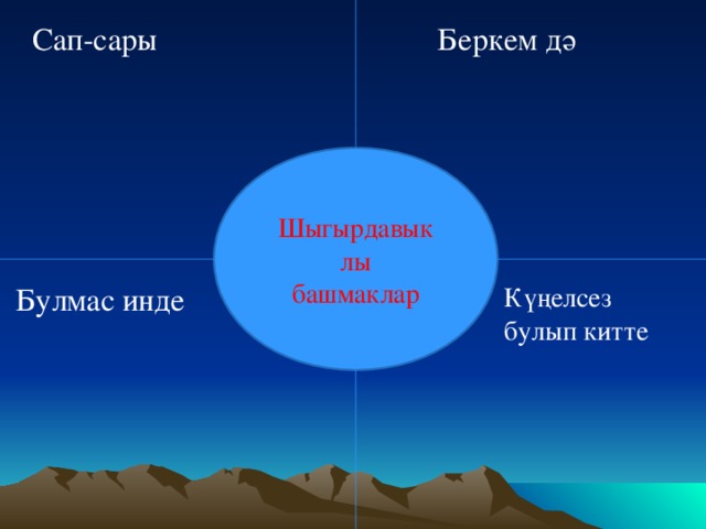 Сап-сары Беркем дә Шыгырдавык лы башмаклар Булмас инде Күңелсез булып китте