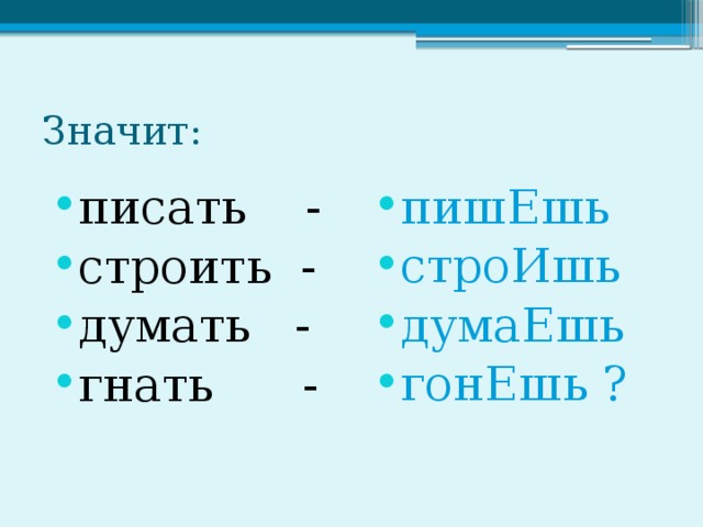 Какая основа в слове думать. Гонет или гонит спряжение. Как пишется гонишь или гонешь. Как правильно написать слово гонит. Прогоняешь как пишется.