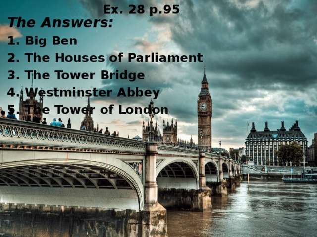Ex. 28 p.95 The Answers: