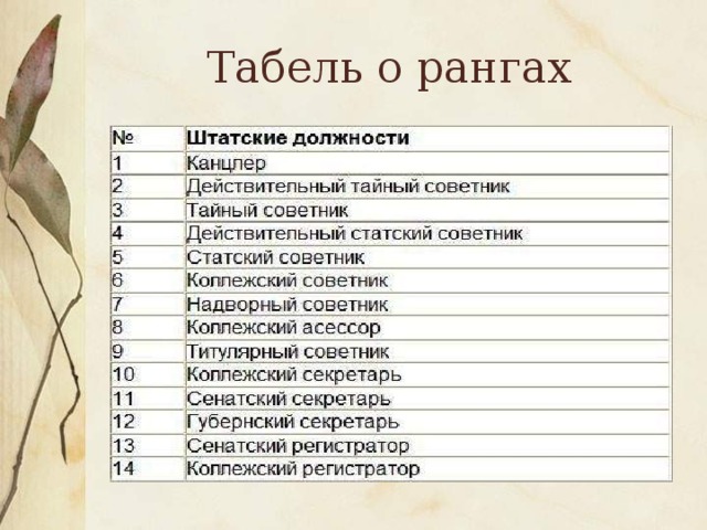 Кто такой механикус в табели о рангах