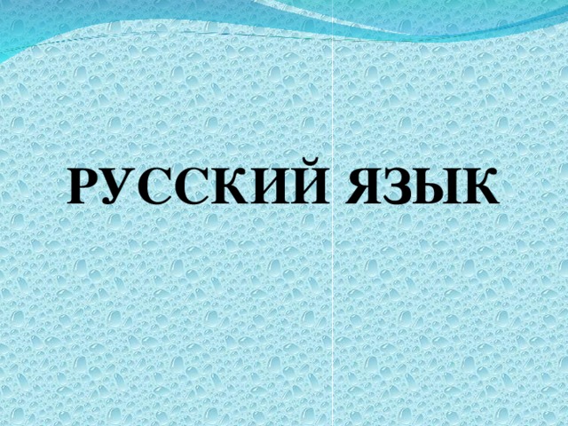 РУССКИЙ ЯЗЫК