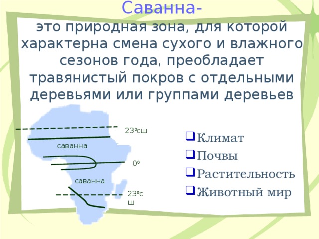 Природный комплекс саванны схема