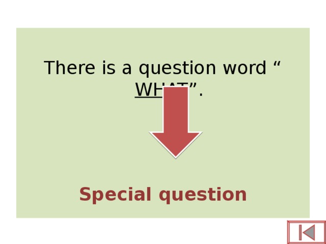 There is a question word “ WHAT ”. Special question