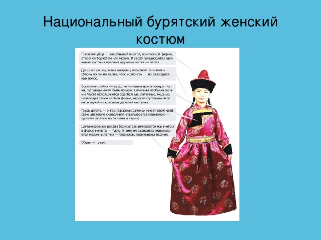 Национальный бурятский женский костюм