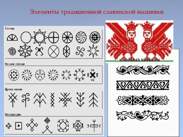 Элементы традиционной славянской вышивки