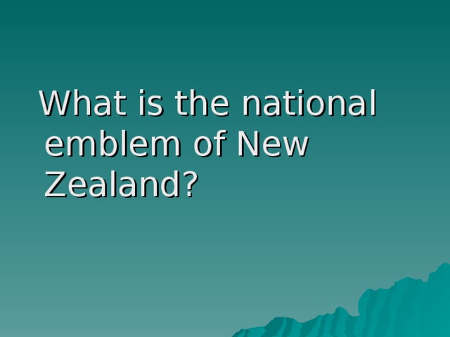 What is the national emblem of New Zealand?