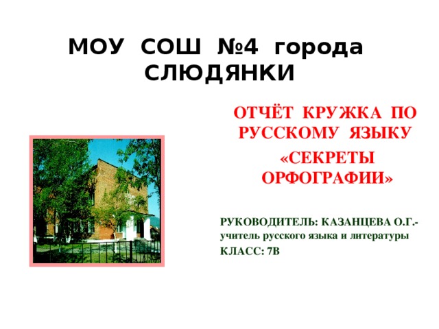 Отчет кружка