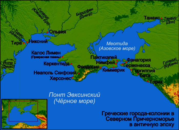 Карта причерноморья россии с городами