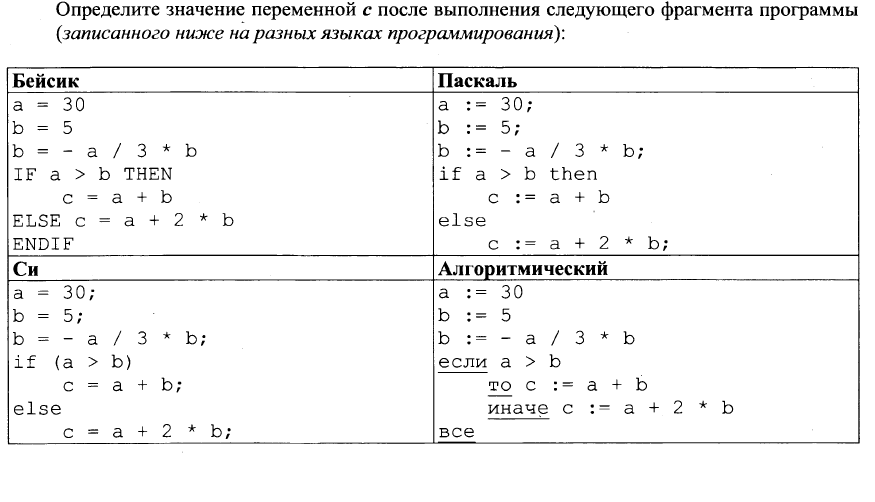 Определите значение переменных s и i