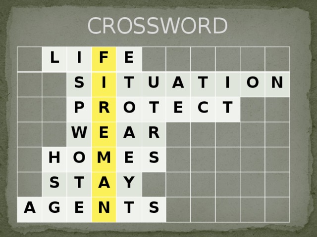 CROSSWORD L I S F P E I T H W R E O S O A U M A T G A T E R E T A E C N S I Y T T O S N