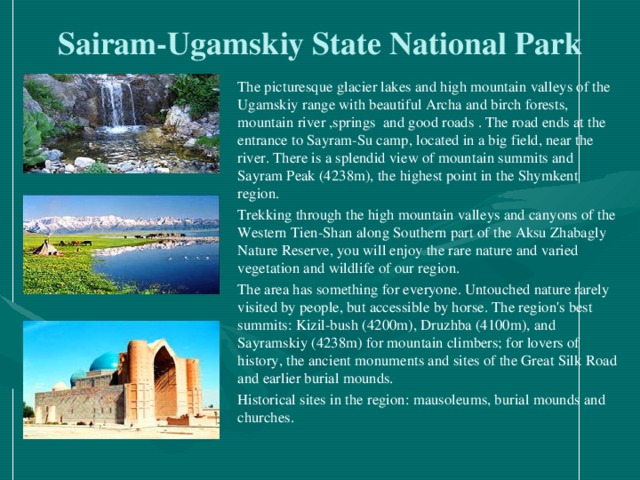 Sairam-Ugamskiy State National Park