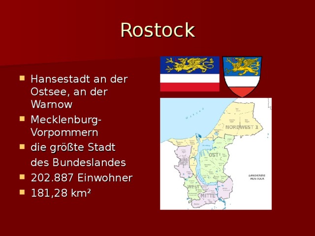 Rostock Hansestadt an der Ostsee, an der Warnow Mecklenburg-Vorpommern die größte Stadt  des Bundeslandes