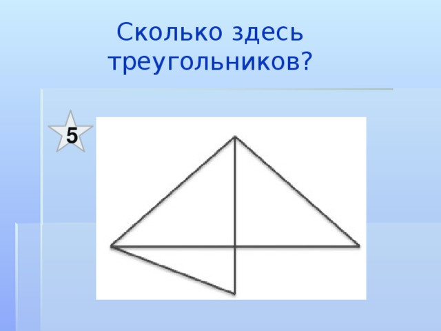 Сколько здесь треугольников?   5
