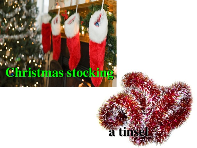 Christmas stocking  a tinsel