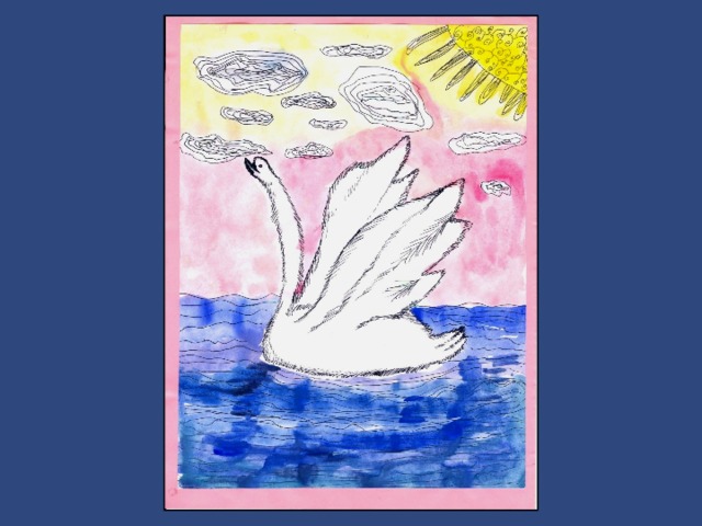 «Песня лебедя». Рисунок Виктории Саносян 2 класс.