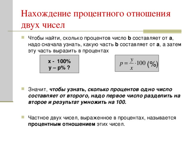 Разница чисел в процентах