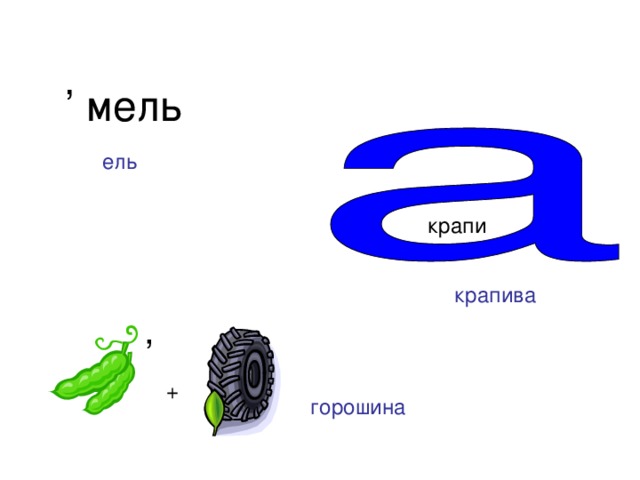 ’ мель ель крапи крапива ’ + горошина