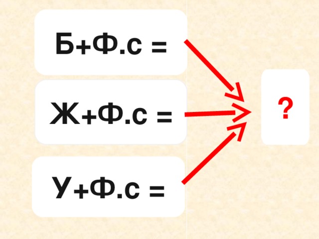 Б+Ф.с = ? Ж+Ф.с = У+Ф.с =