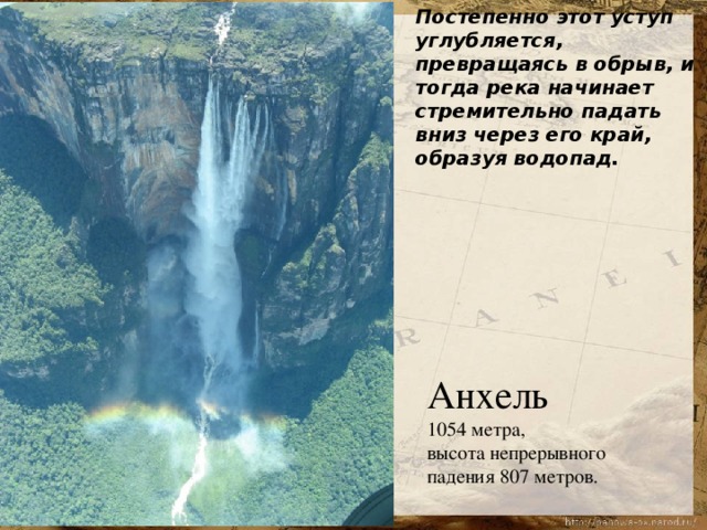 Координаты анхель. 1054 Метра водопад. Водопад Анхель на карте. Анхель 1054 м на карте. Вода в реке Падающая вниз с уступа.