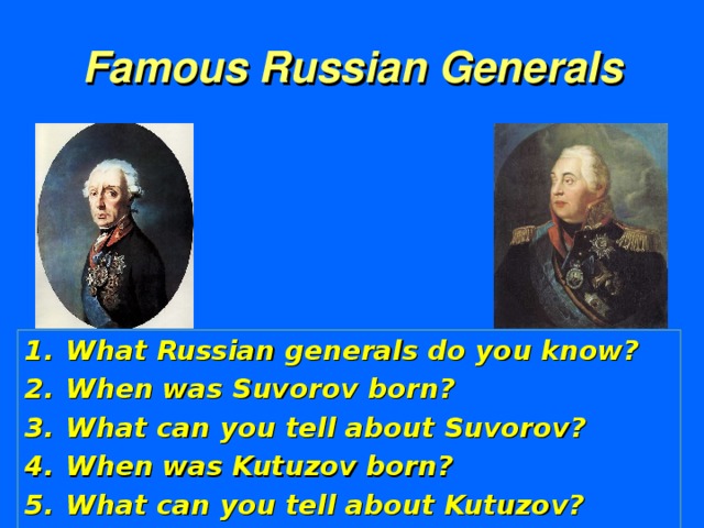 Famous Russian Generals