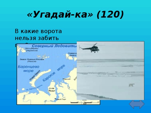 «Угадай-ка» (120)  В какие ворота нельзя забить гол?  Карские ворота