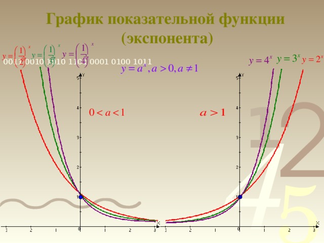 График показательной функции  (экспонента)