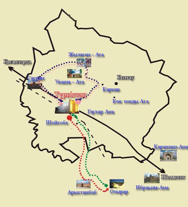 Карта туркестанской области