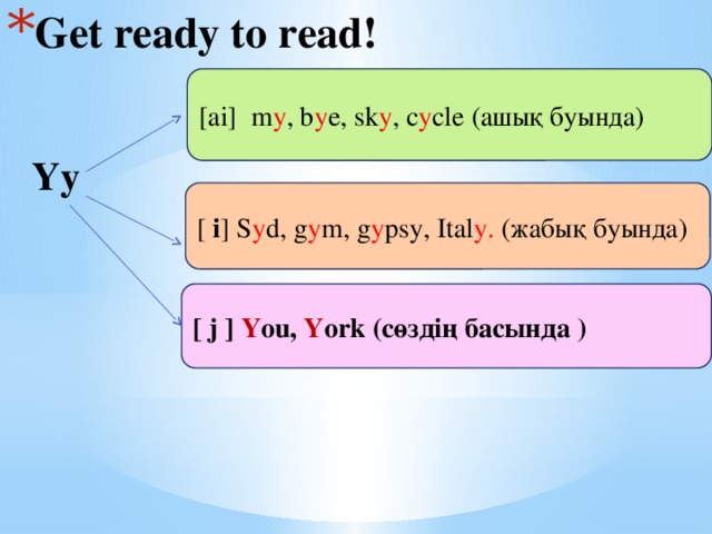 Get ready to read!    Yy