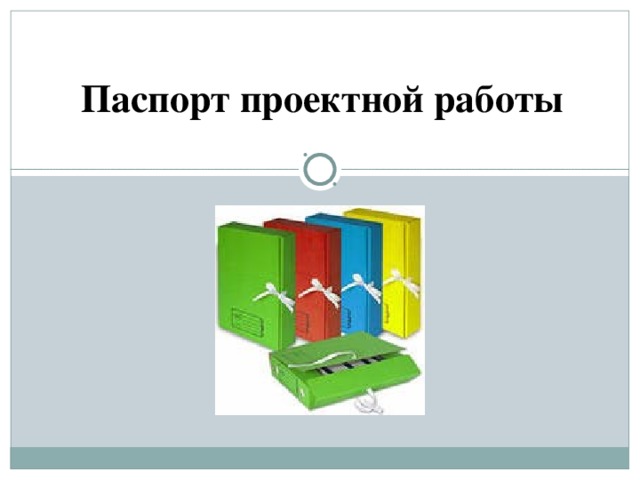 Паспорт проектной работы