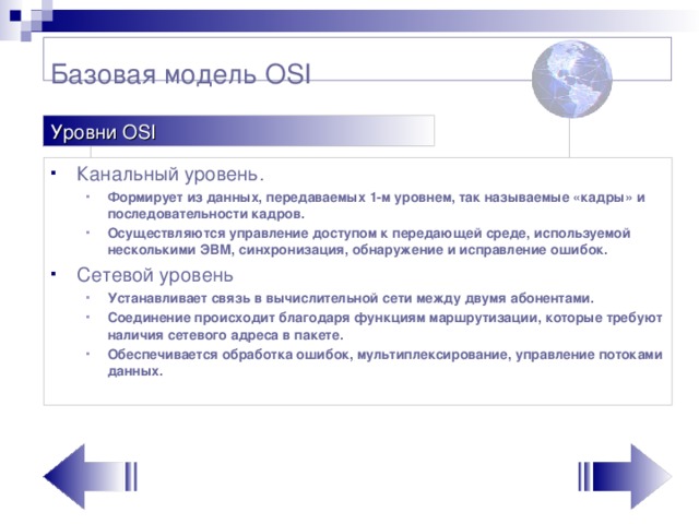 Базовая модель OSI   Уровни OSI