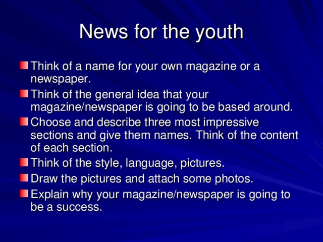 News for the youth