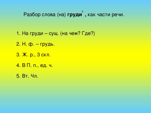 Коля разбор. Разобрать слово как часть речи. Разберите слово как часть речи. Разобрать слово как часть речи груди. Разбор слова как часть речи на груди.