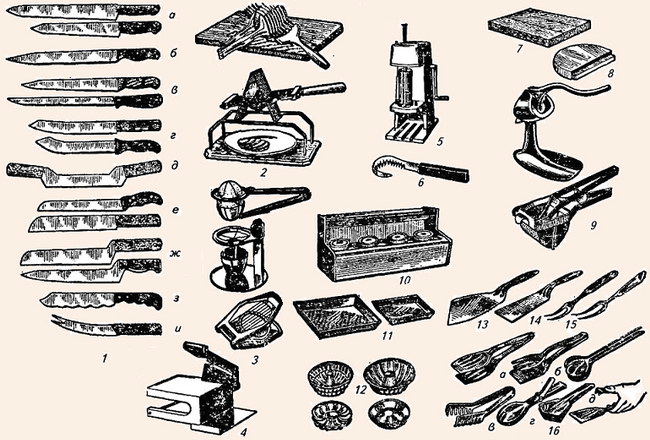 Производственный инвентарь для приготовления блюд из рыбы