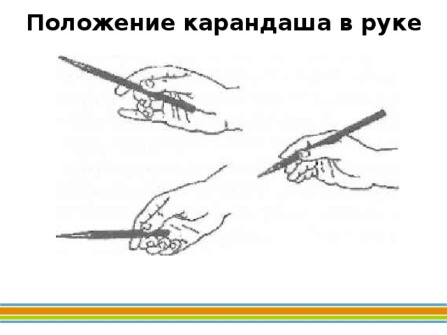 Положение карандаша в руке