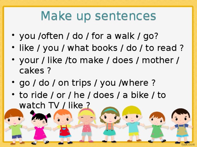 Make sentences from the words