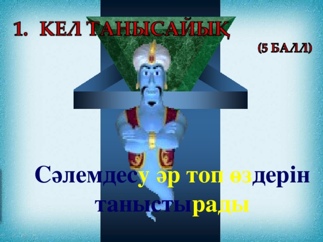 Сәлемдес у әр топ өз дерін  танысты рады