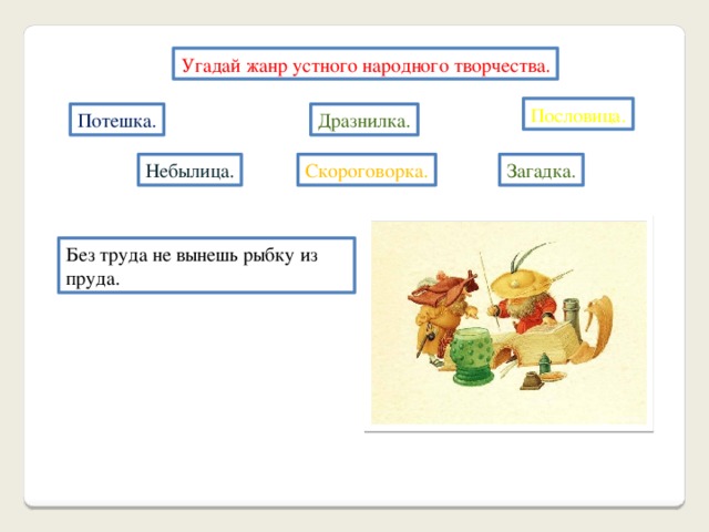 Устное народное творчество 1 класс презентация