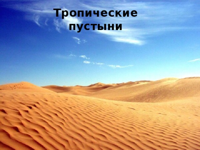 Тропические пустыни