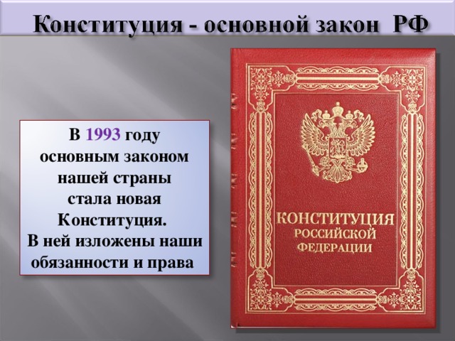 Формы конституции 1993 года. Первая Конституция России 1993.