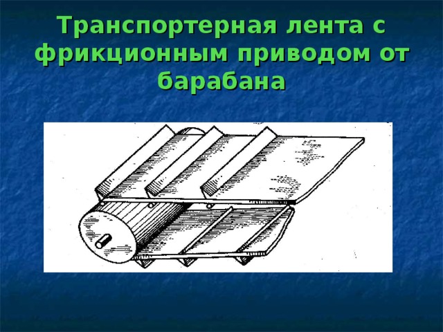 Транспортерная лента с фрикционным приводом от барабана