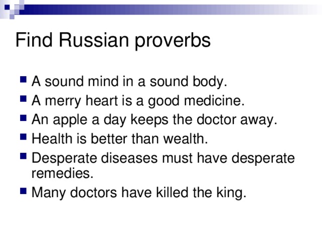 Find Russian proverbs