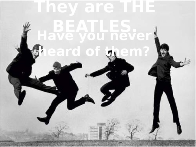 They are THE BEATLES.  Have you never heard of them ?