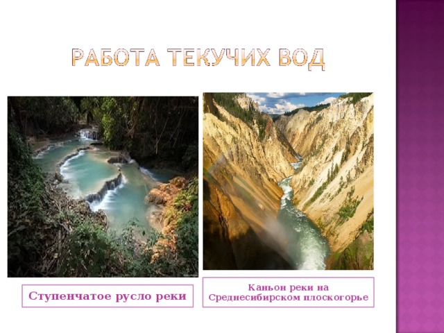 Каньон реки на Среднесибирском плоскогорье Ступенчатое русло реки