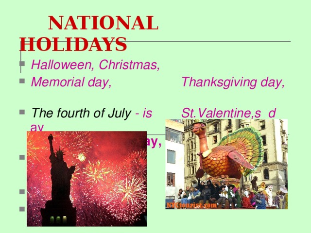 NATIONAL HOLIDAYS