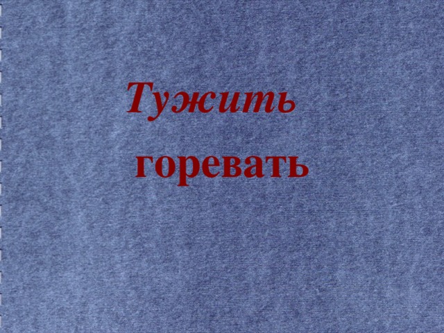 Тужить    горевать