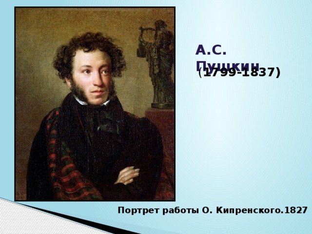 А.С. Пушкин ( 1799-1837) Портрет работы О. Кипренского.1827